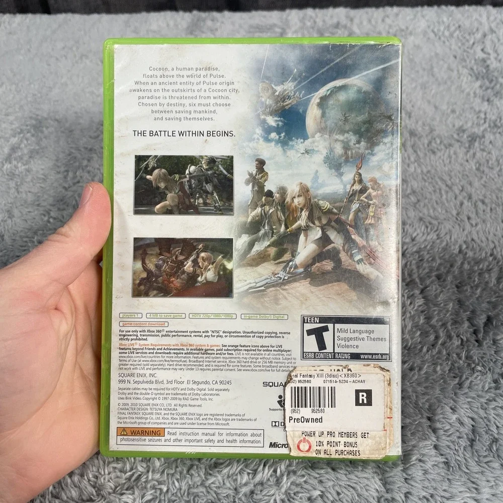 Final Fantasy XIII (Microsoft Xbox 360, 2010) Disks 1, 2, And 3 Tested Working